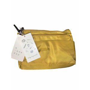 New 2 piece mustard purse organizer set